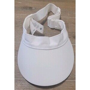 Lululemon White Visor Women's Adjustable Logo On Strap Tennis Golf Running Fast